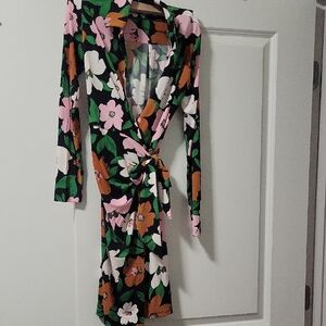 Donna Morgan Multicolor Floral Long Sleeve Dress